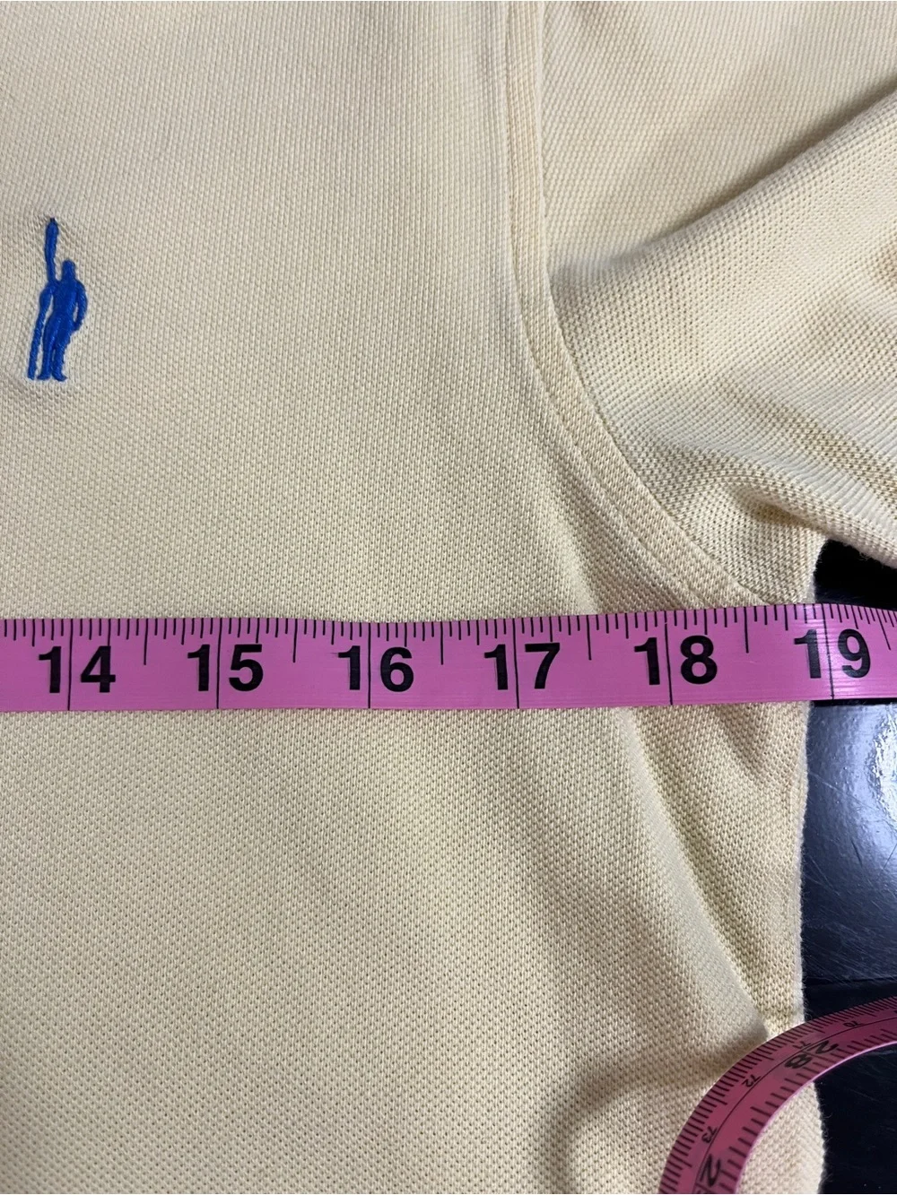 J. Crew Vintage 100% cotton Men's Pale Yellow size Small blue embroidered logo